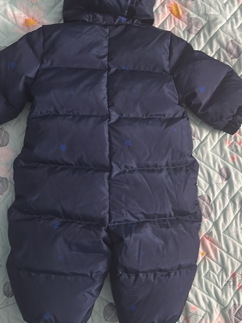 GAP Navy Blue Puffer Baby One-Piece with Hood